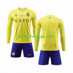 Camisola Al-Nassr Criança Equipamento Primeiro 2023-2024 Manga Comprida